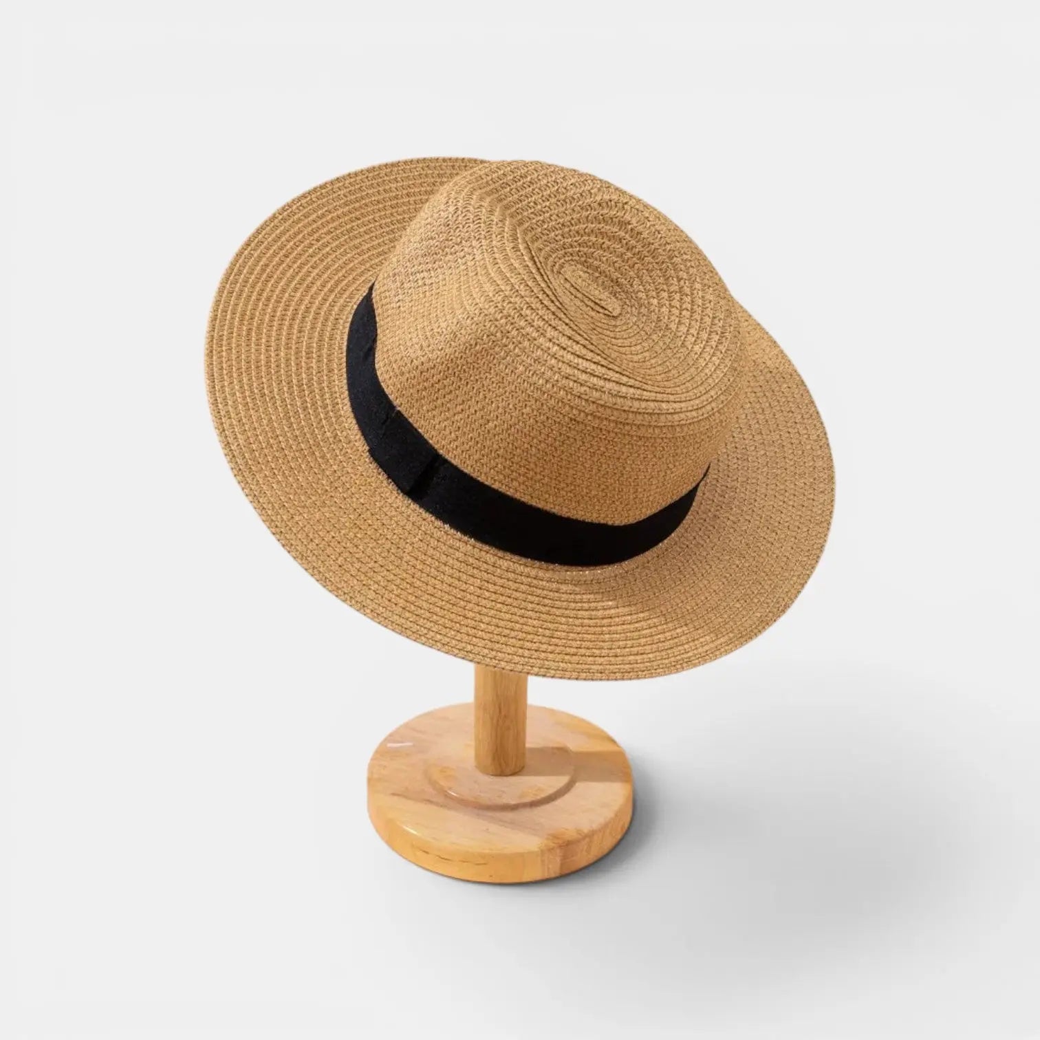 Chapeau Panama Paille Bord Large Ruban Noir La Boutique du Chapeau
