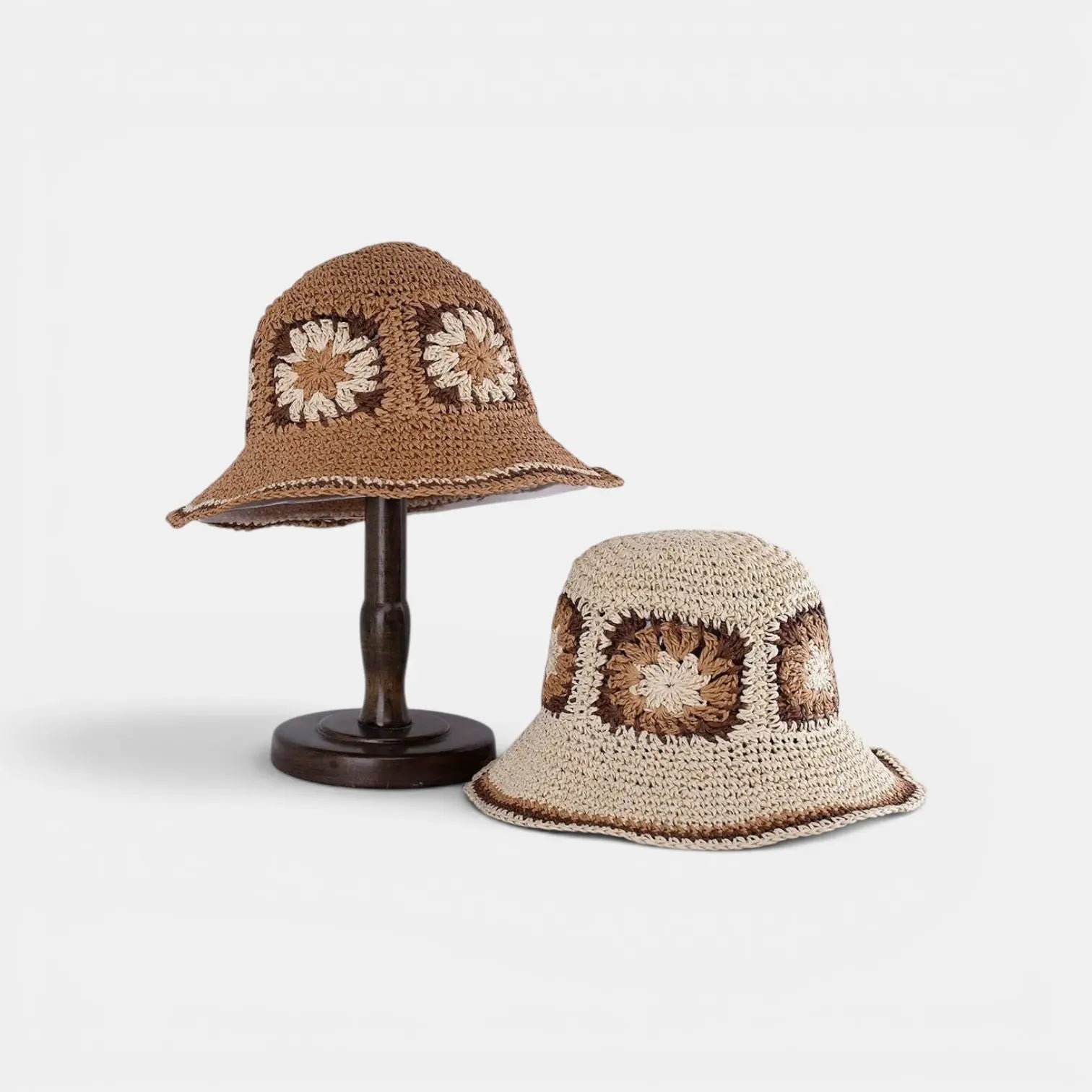 Bob Paille Crochet Fleurs Femme