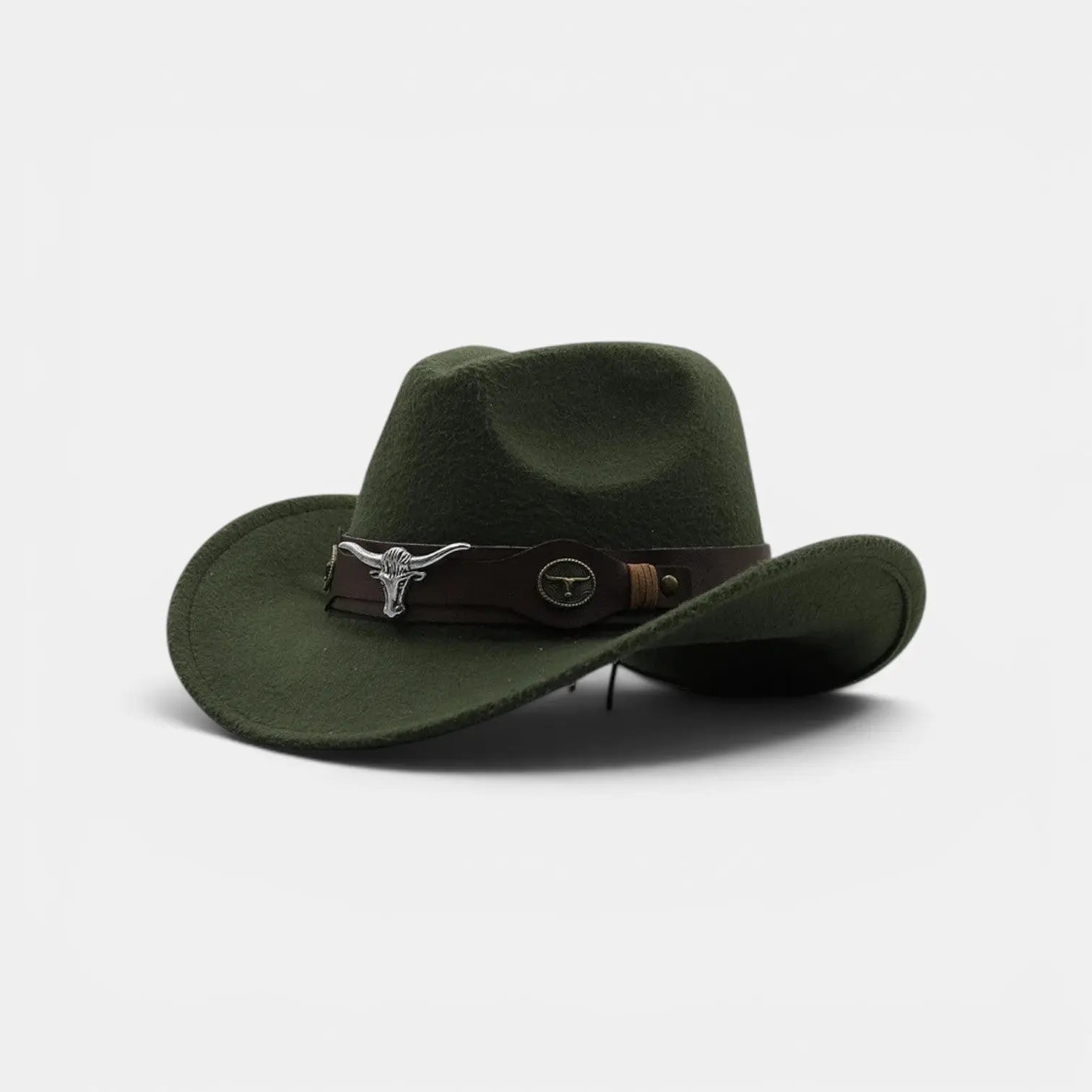 Chapeau Cowboy Feutre Bande Cuir Longhorn Unisexe La Boutique du Chapeau