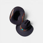 Chapeau Cowboy Laine Feutre Concho Turquoise Unisexe La Boutique du Chapeau