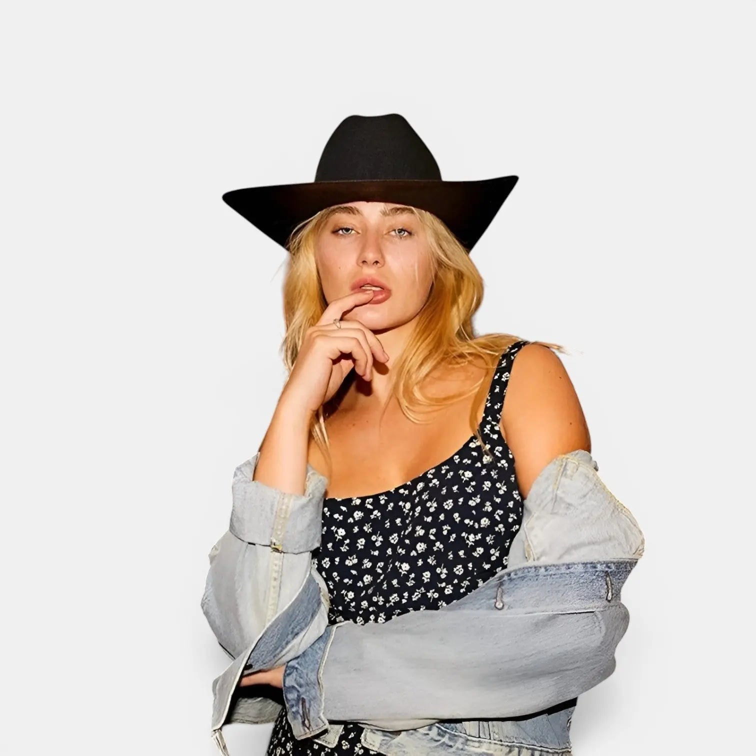 Chapeau Cowboy Feutre Bord Large avec Plumes Unisexe La Boutique du Chapeau