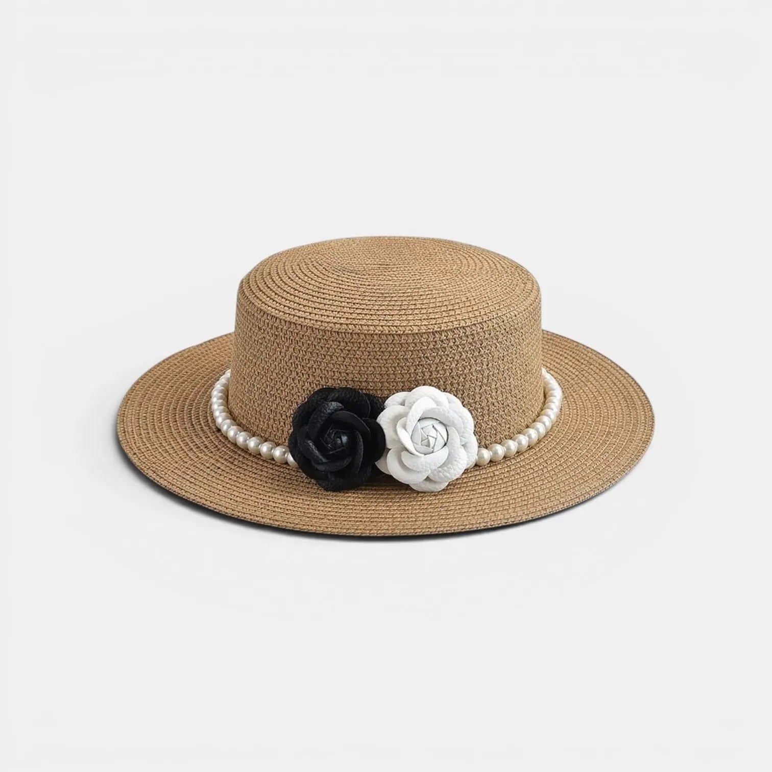 Chapeau Paille Femme Fleurs et Perles Bord Large La Boutique du Chapeau