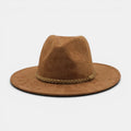 Chapeau Fedora Suédine Bord Large Tresse Unisexe La Boutique du Chapeau