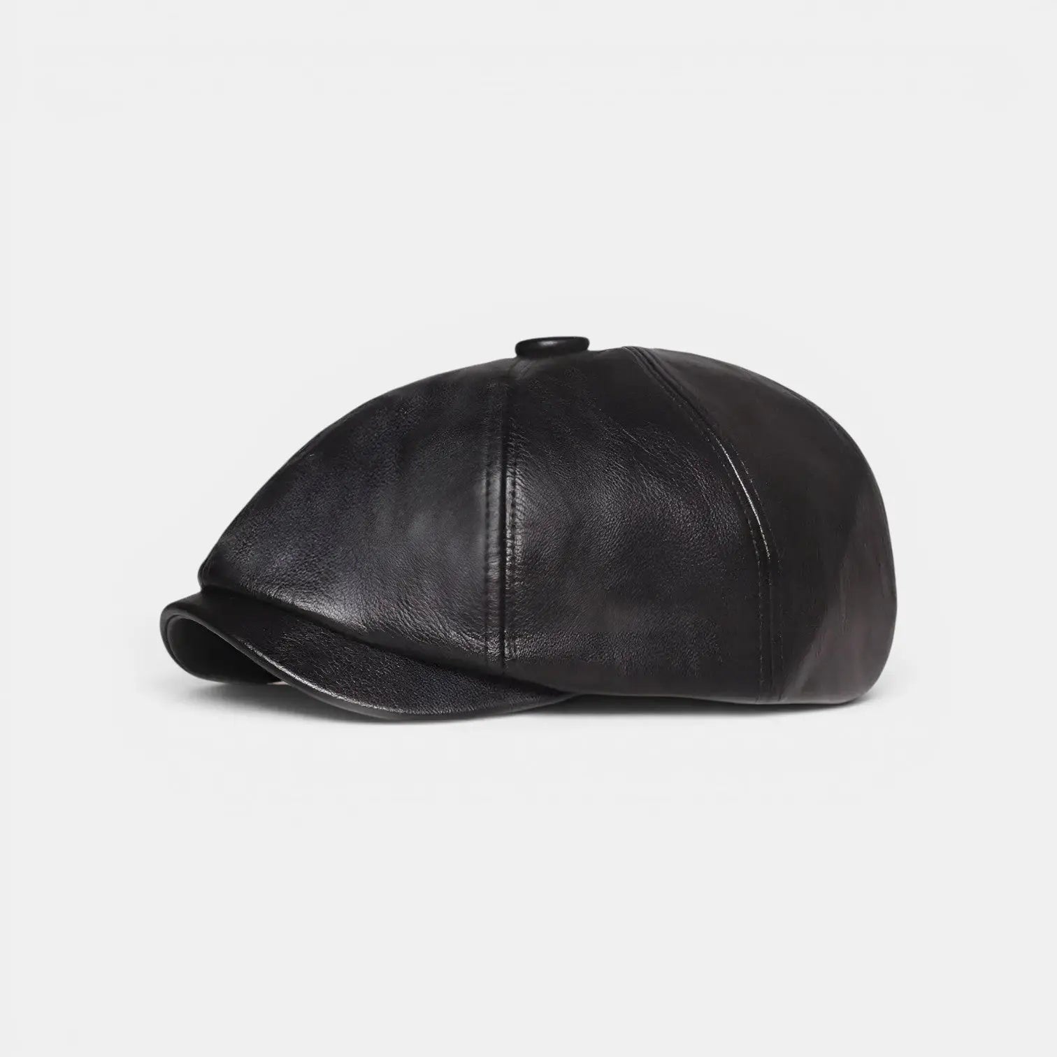 Casquette Gavroche Cuir Homme Noir et Camel La Boutique du Chapeau