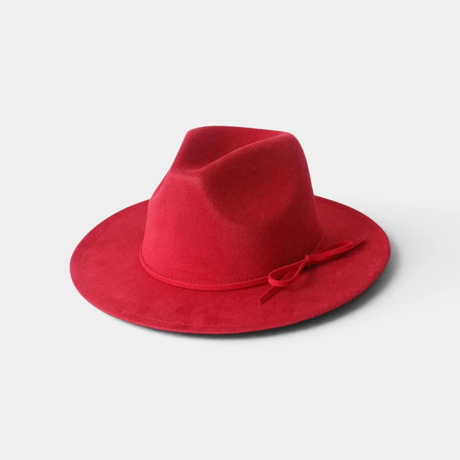 Chapeau Fedora Suédine Bord Large avec Boucle Métal