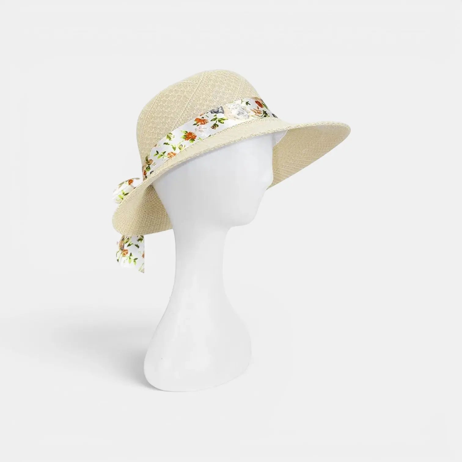 Chapeau Paille Structuré Bord Large Ruban Fleuri Femme La Boutique du Chapeau