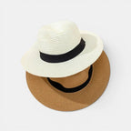 Chapeau Panama Paille Bord Large Ruban Noir La Boutique du Chapeau