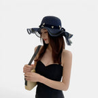 Chapeau Paille Bord Large Vague Perles Femme La Boutique du Chapeau