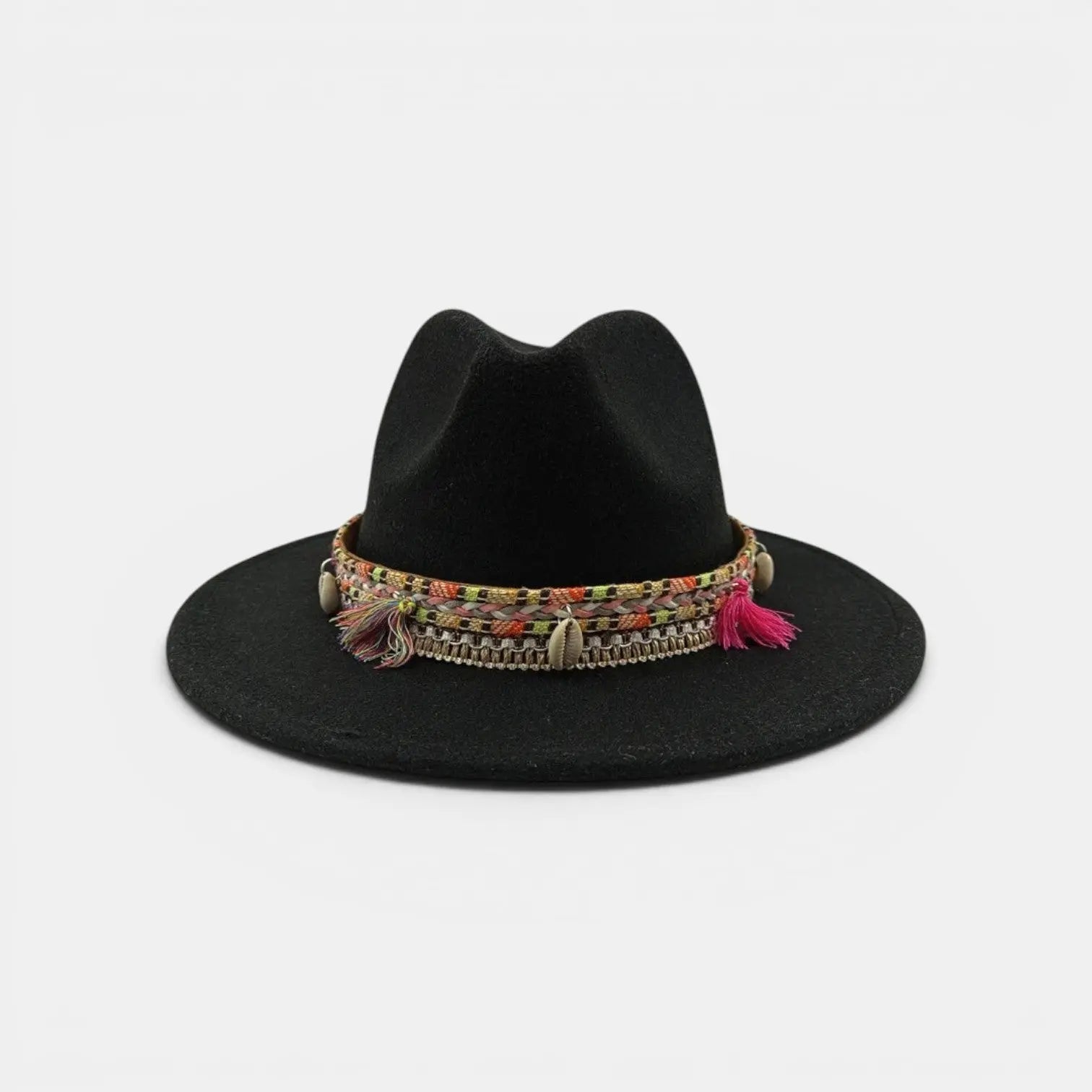 Chapeau Fedora Feutre Bord Large Bande Bohème Mixte La Boutique du Chapeau