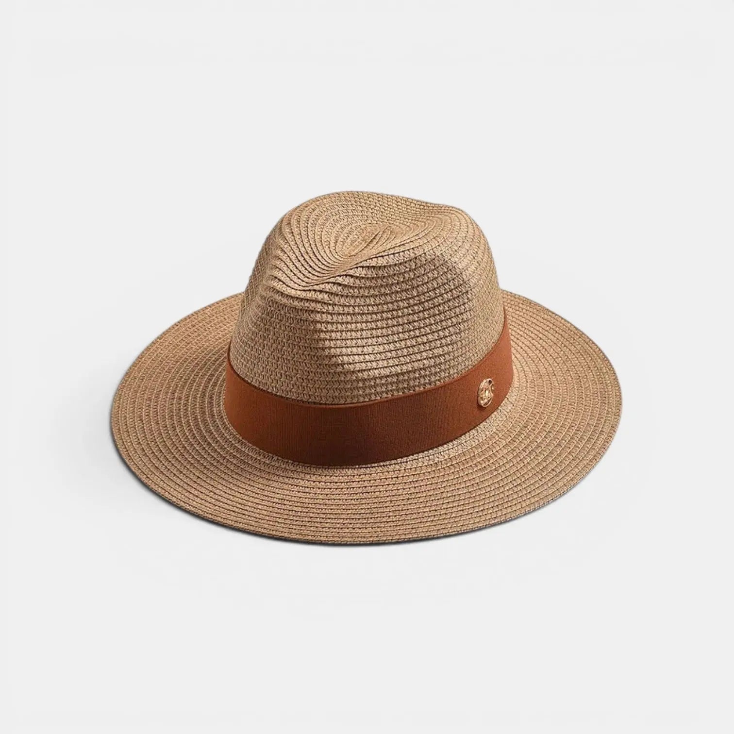 Chapeau Panama Paille Bande Contrastée Unisexe