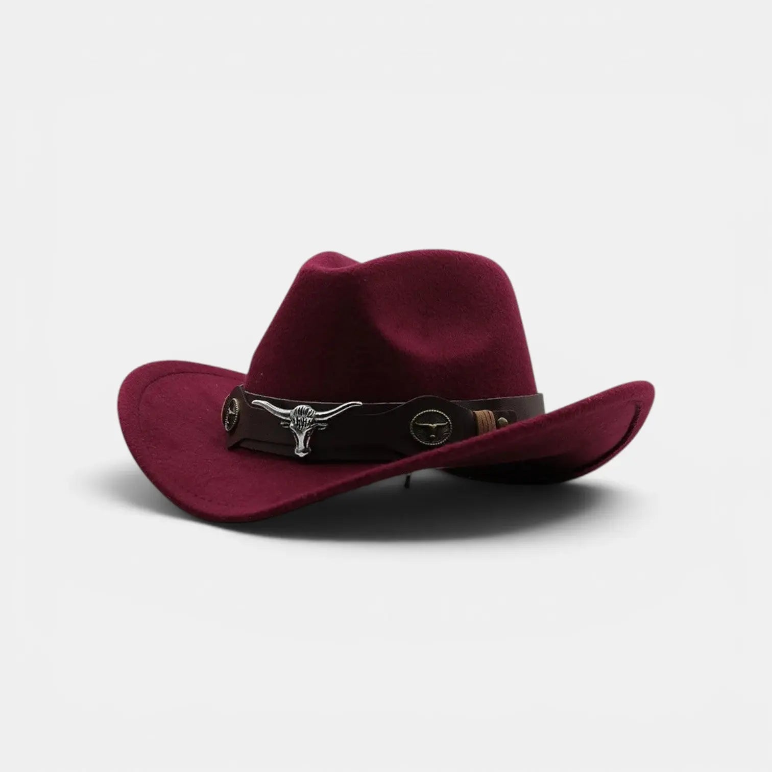 Chapeau Cowboy Feutre Bande Cuir Longhorn Unisexe La Boutique du Chapeau