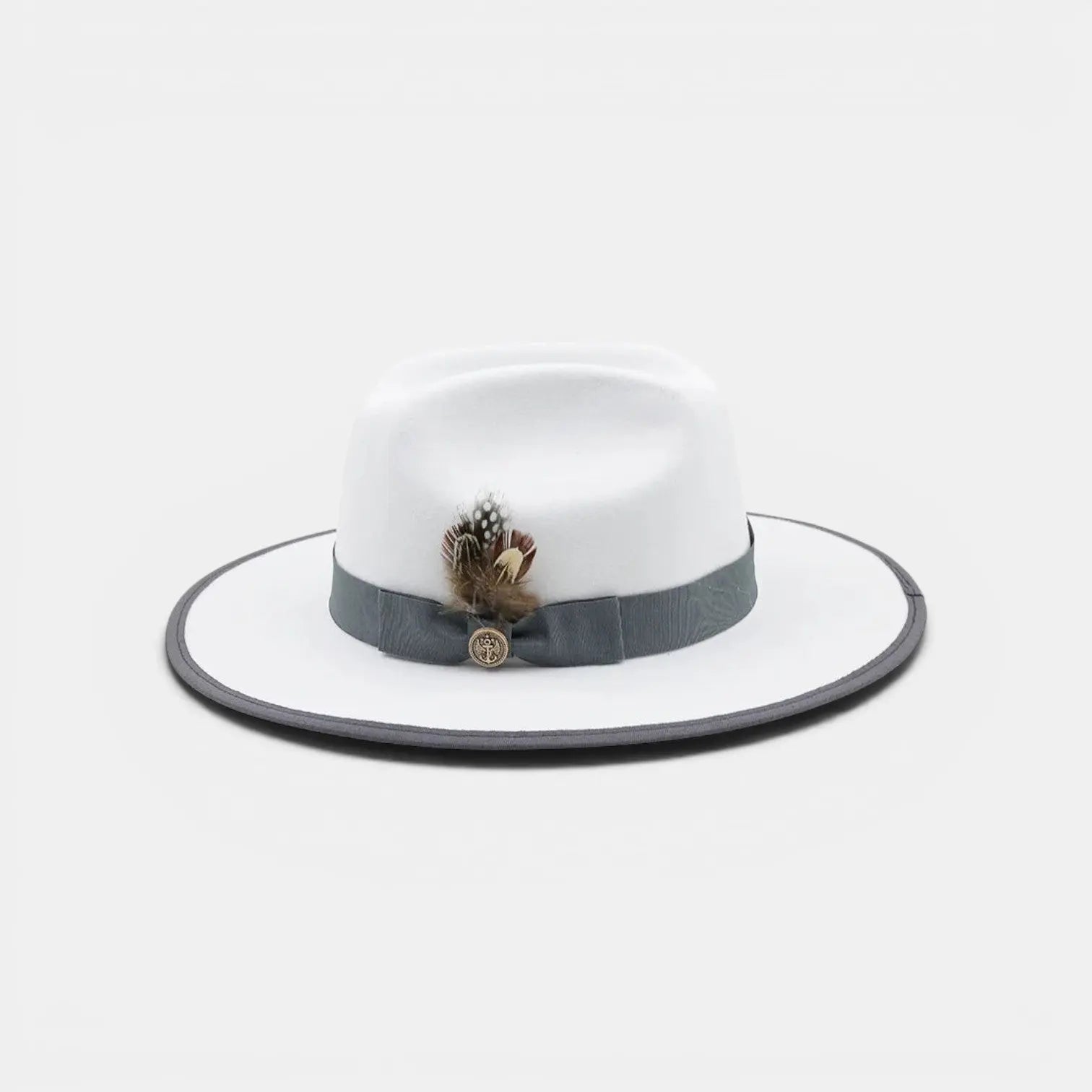Chapeau Fedora Feutre Bord Large Plumes Homme