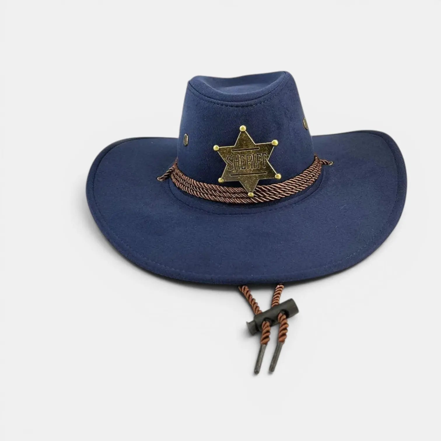 Chapeau Cowboy Sheriff Suédine Étoile Badge Unisexe