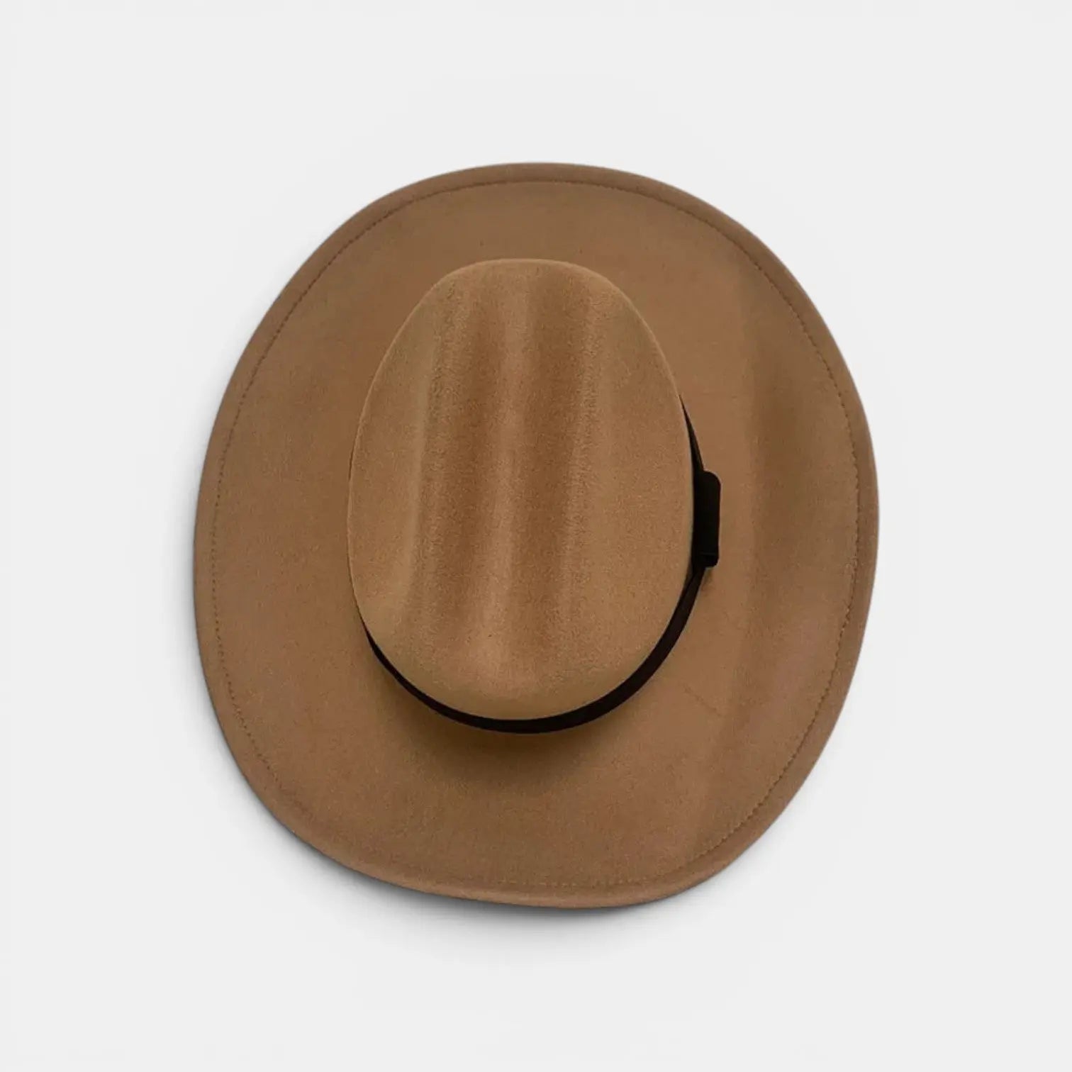 Chapeau Cowboy Feutre Structuré Bord Large Unisexe Camel La Boutique du Chapeau