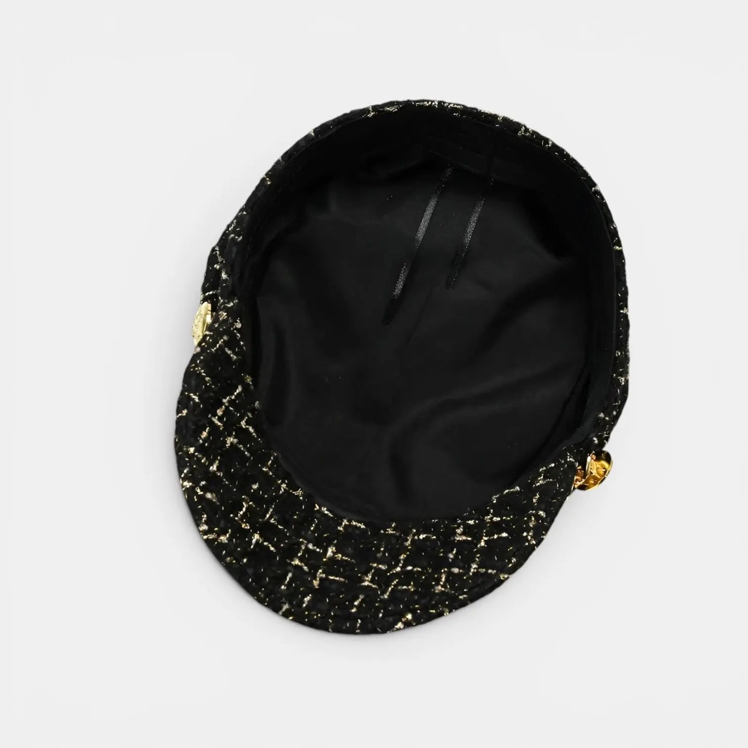Casquette Gavroche Tweed Chaîne Dorée Femme La Boutique du Chapeau