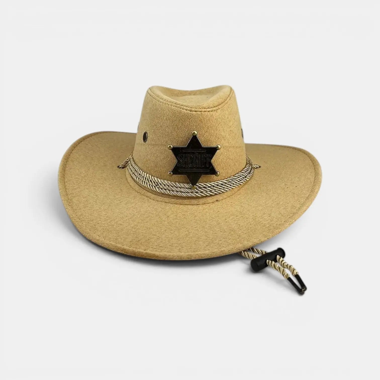 Chapeau Cowboy Sheriff Suédine Étoile Badge Unisexe