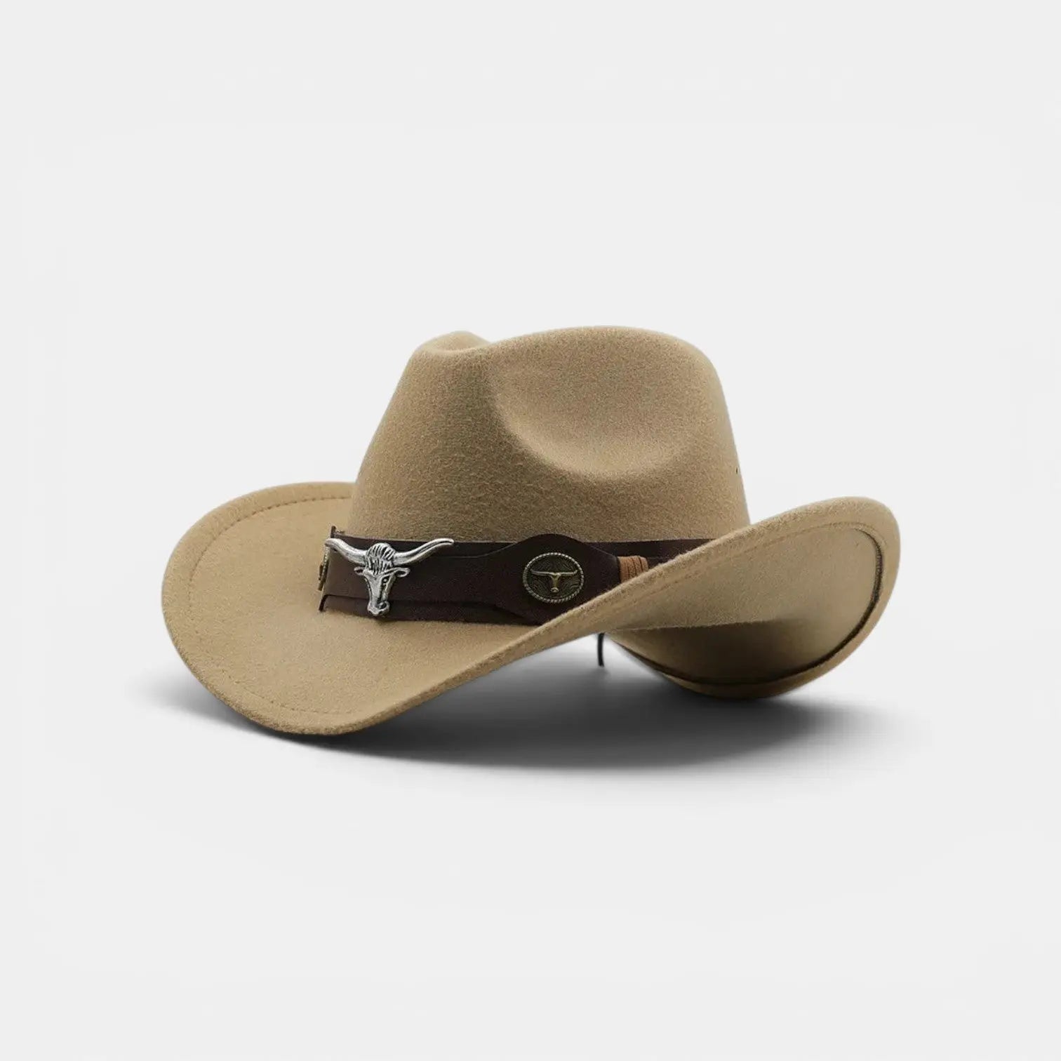 Chapeau Cowboy Feutre Bande Cuir Longhorn Unisexe La Boutique du Chapeau