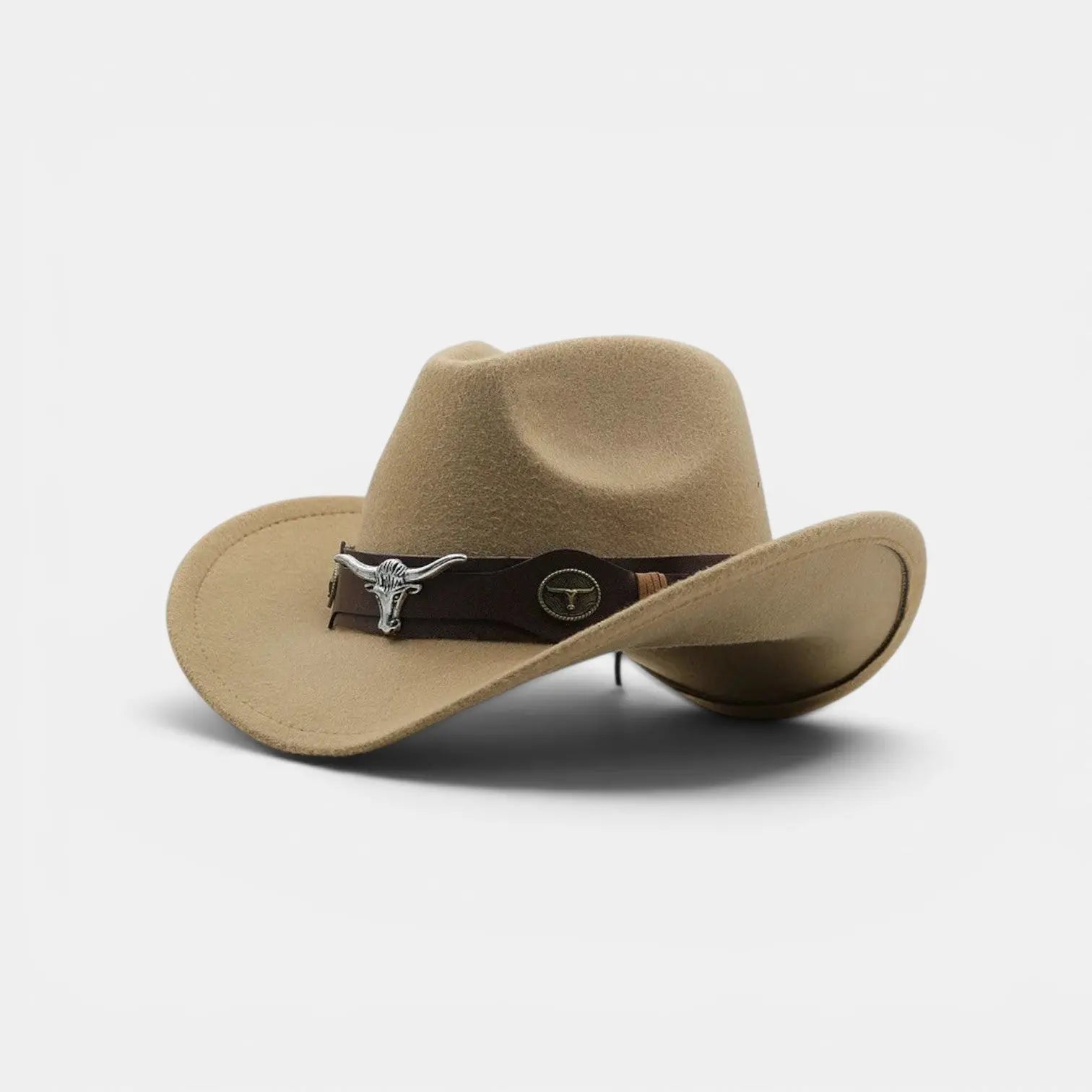 Chapeau Cowboy Feutre Bande Cuir Longhorn Unisexe La Boutique du Chapeau