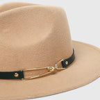 Chapeau Fedora Laine Bord Large Anneau Doré La Boutique du Chapeau