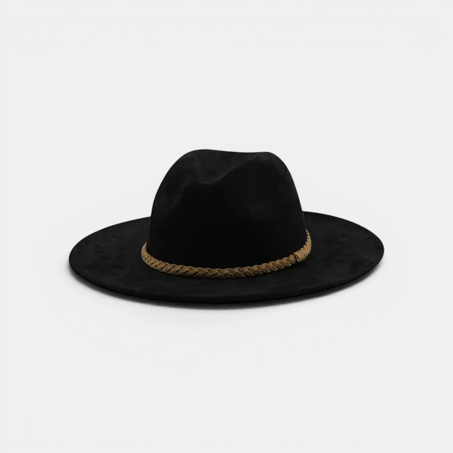 Chapeau Fedora Suédine Bord Large Tresse Unisexe La Boutique du Chapeau