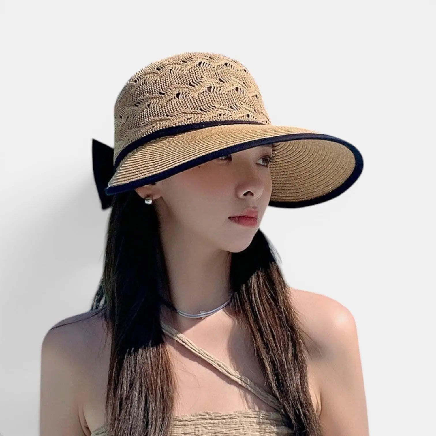 Chapeau Paille Visière Large Noeud Femme La Boutique du Chapeau