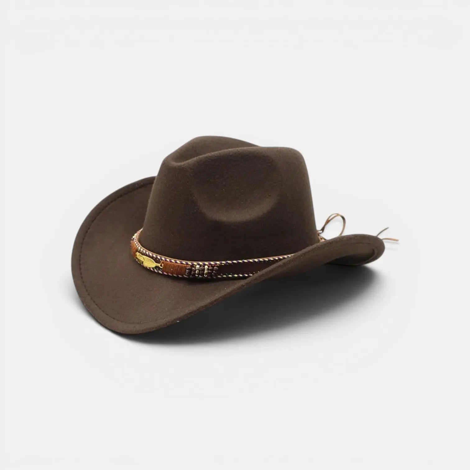 Chapeau Cowboy Feutre Bande Tressée Unisexe La Boutique du Chapeau
