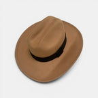 Chapeau Cowboy Feutre Structuré Bord Large Unisexe Camel La Boutique du Chapeau