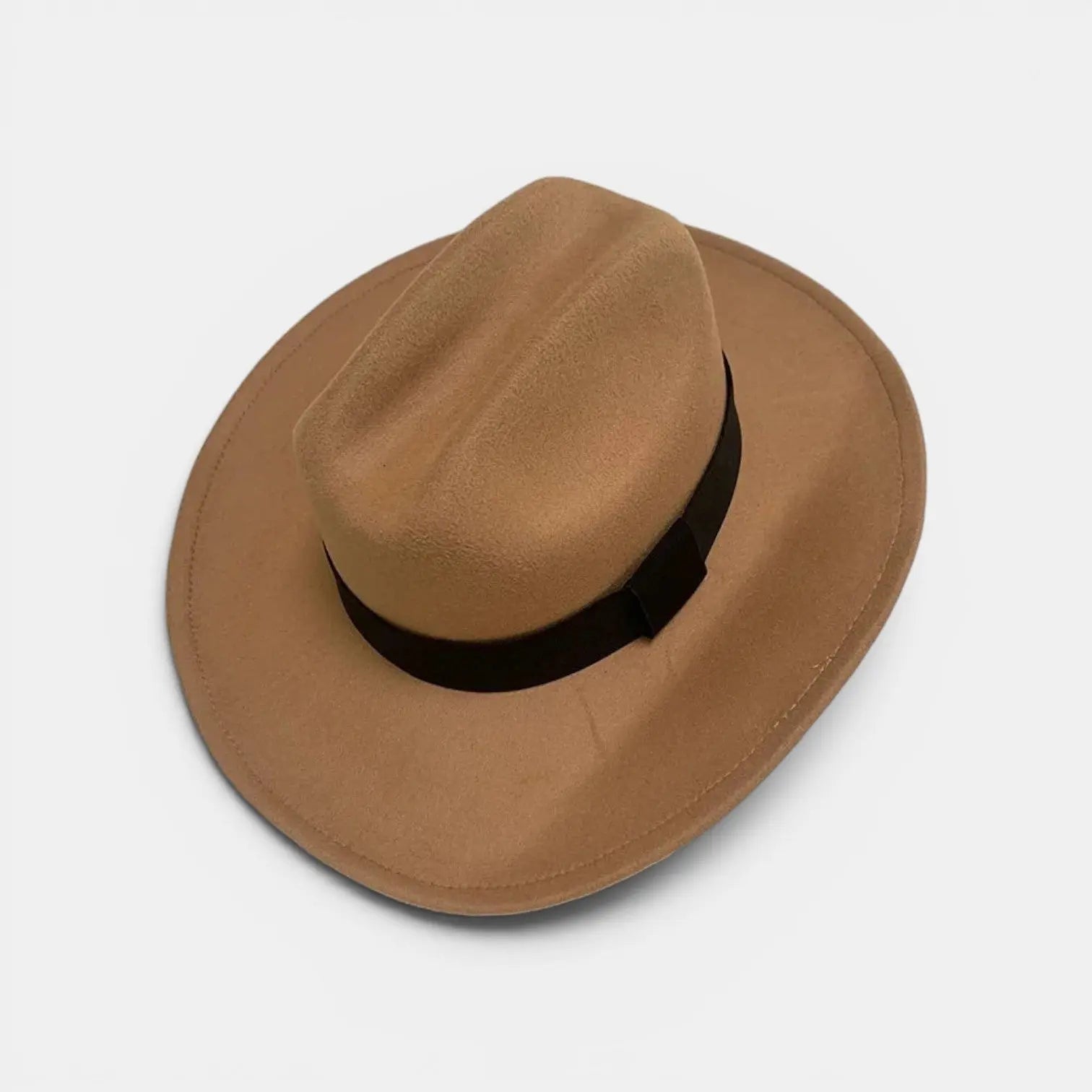Chapeau Cowboy Feutre Structuré Bord Large Unisexe Camel La Boutique du Chapeau