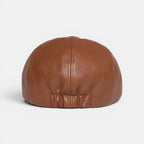 Casquette Gavroche Cuir Homme Noir et Camel La Boutique du Chapeau