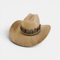 Chapeau Cowboy Feutré Bande Plumes Décoratives Unisexe La Boutique du Chapeau