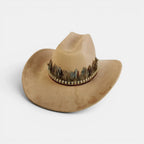 Chapeau Cowboy Feutré Bande Plumes Décoratives Unisexe La Boutique du Chapeau
