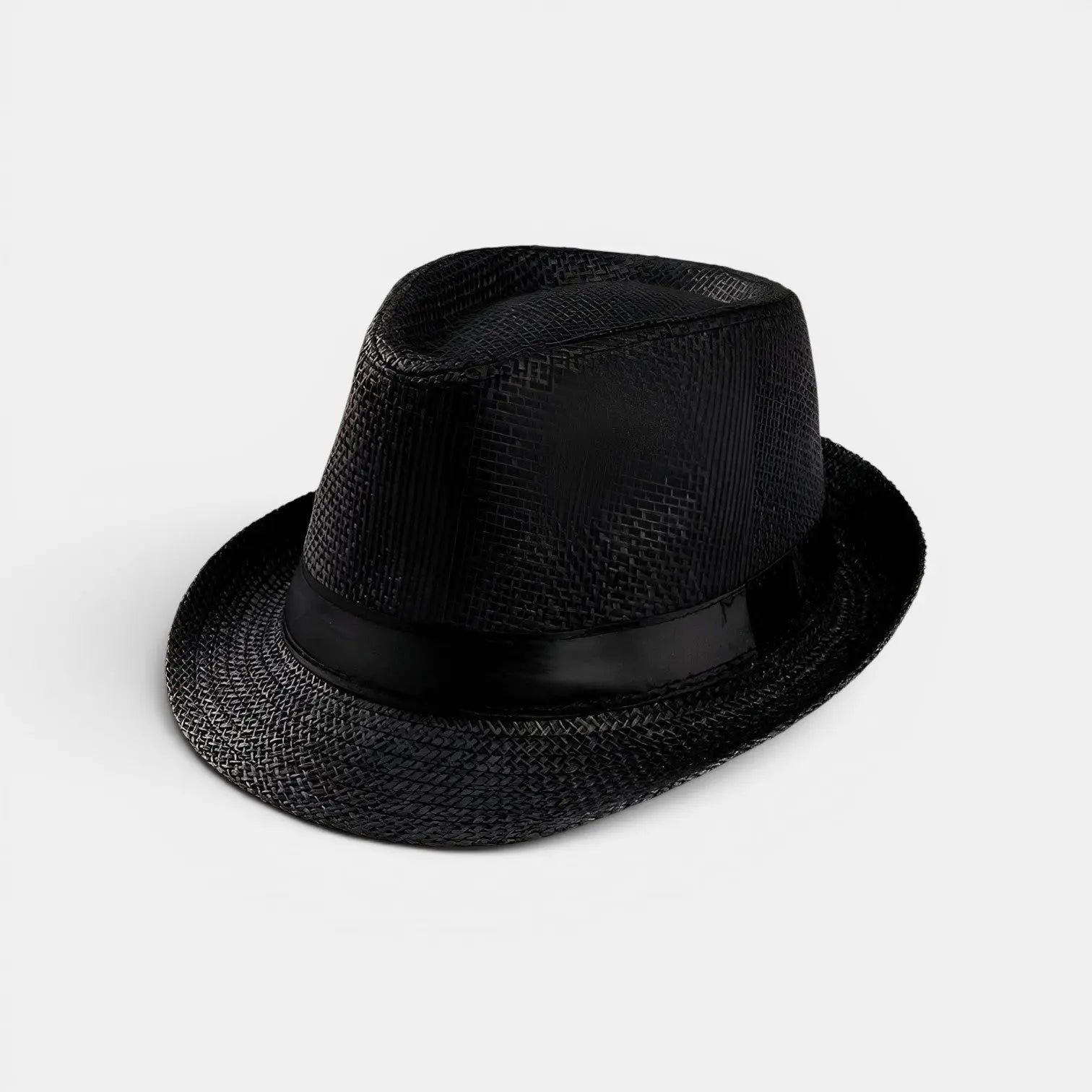 Chapeau Panama Paille Tressée Homme Femme Bande Noire