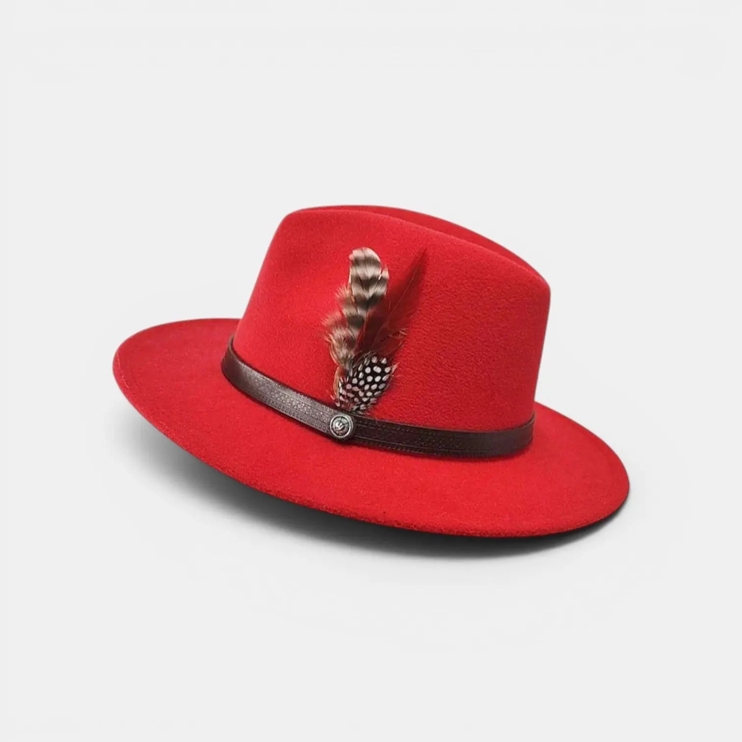 Chapeau Fedora Laine Plume Décorative Homme Femme