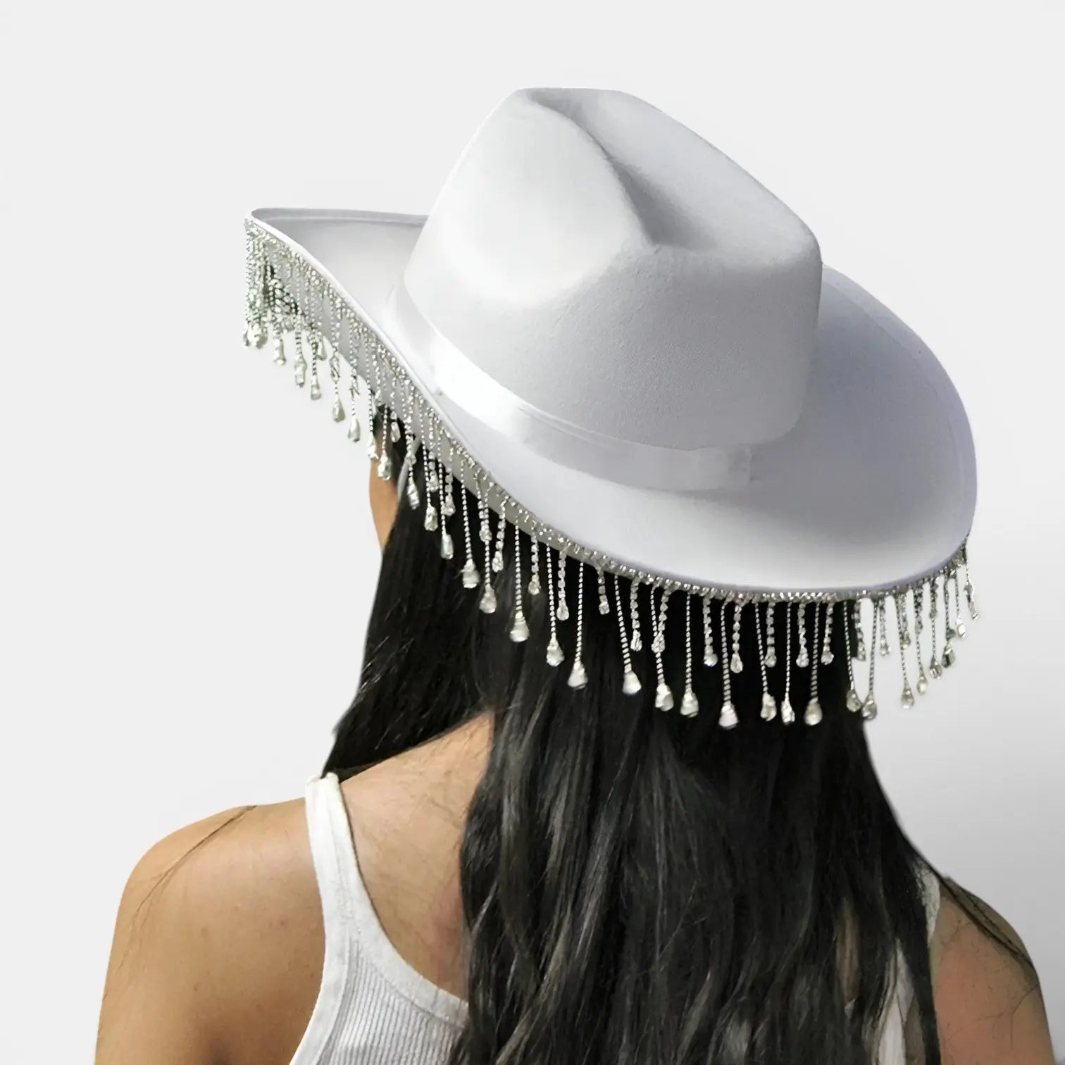 Chapeau Cowboy Feutrine Franges Strass Femme La Boutique du Chapeau