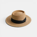 Chapeau Paille Canotier Bord Large Ruban Femme La Boutique du Chapeau
