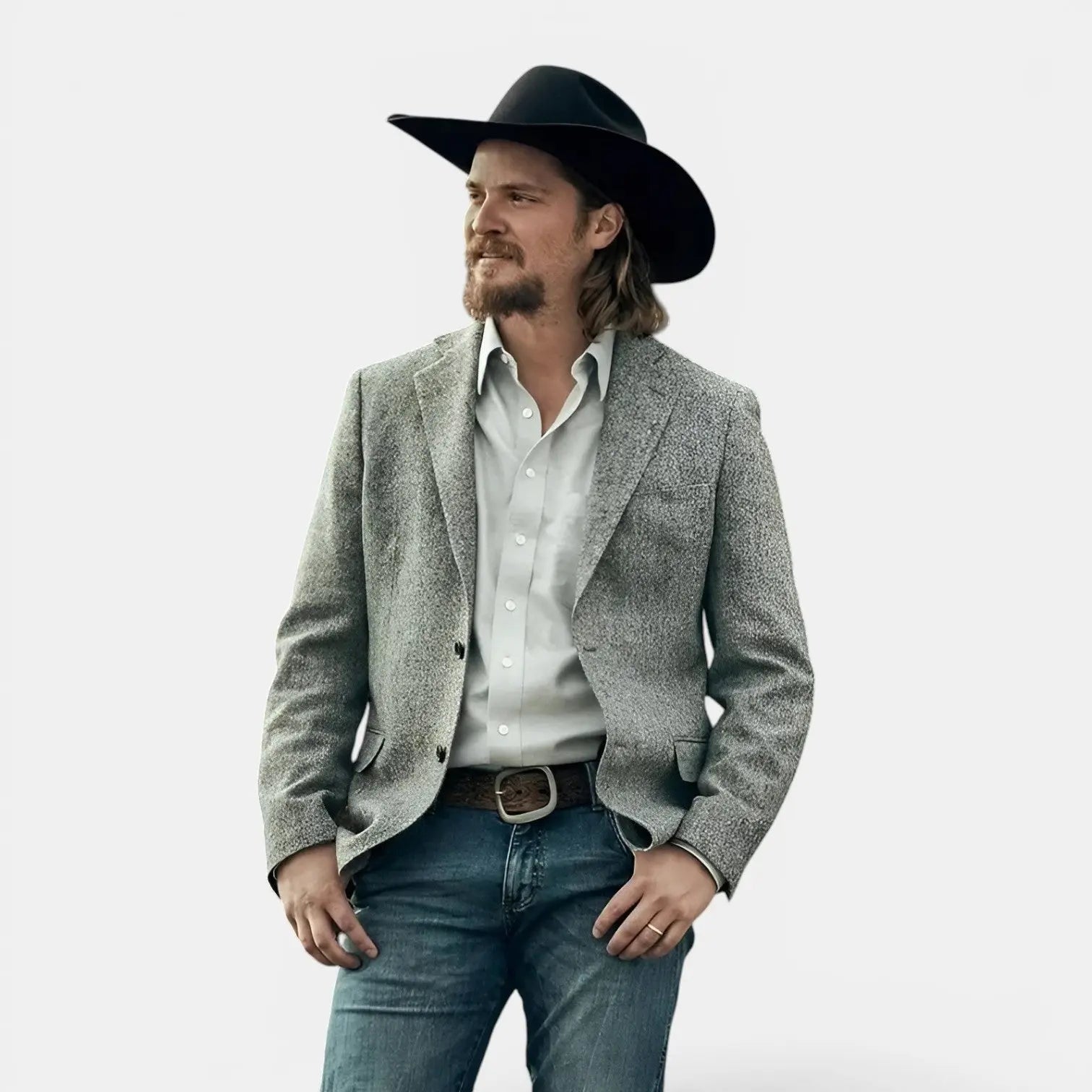 Chapeau Cowboy Feutre Bord Large avec Plumes Unisexe La Boutique du Chapeau