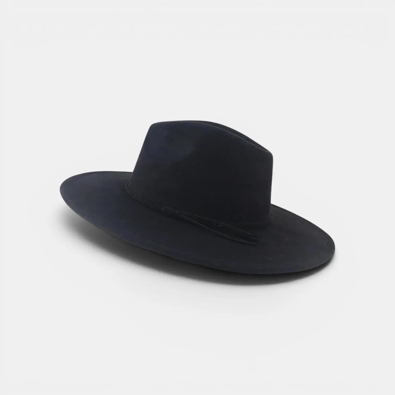 Chapeau Fedora Suède Bord Large Tresse Unisexe