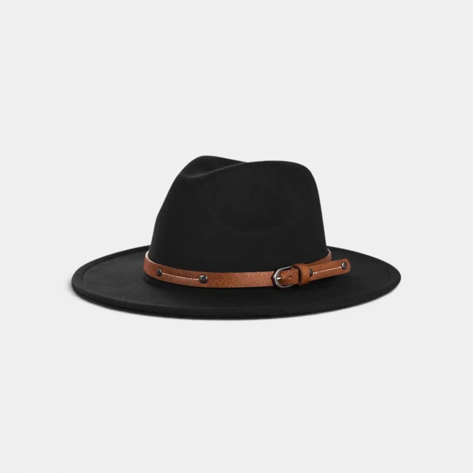 Chapeau Fedora Laine Bord Large avec Ceinture Cuir La Boutique du Chapeau
