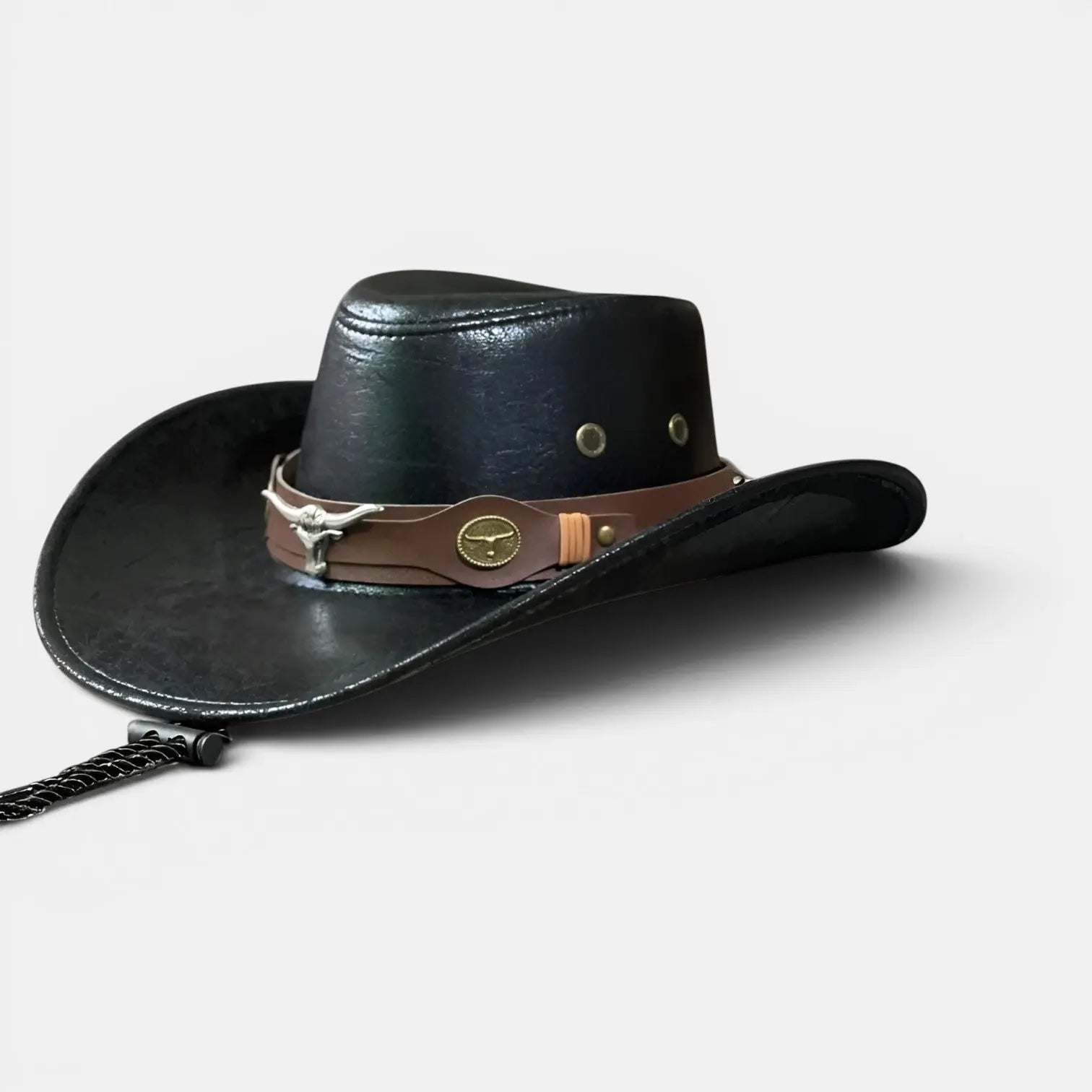 Chapeau Cowboy Cuir Vieilli Longhorn Homme Femme La Boutique du Chapeau
