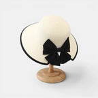 Chapeau Paille Tressée Bord Large Nœud Noir Femme La Boutique du Chapeau