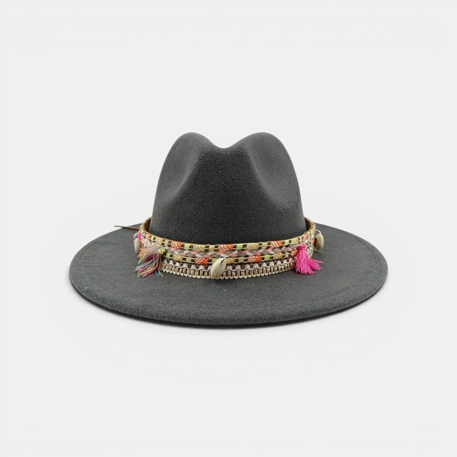 Chapeau Fedora Feutre Bord Large Bande Bohème Mixte La Boutique du Chapeau