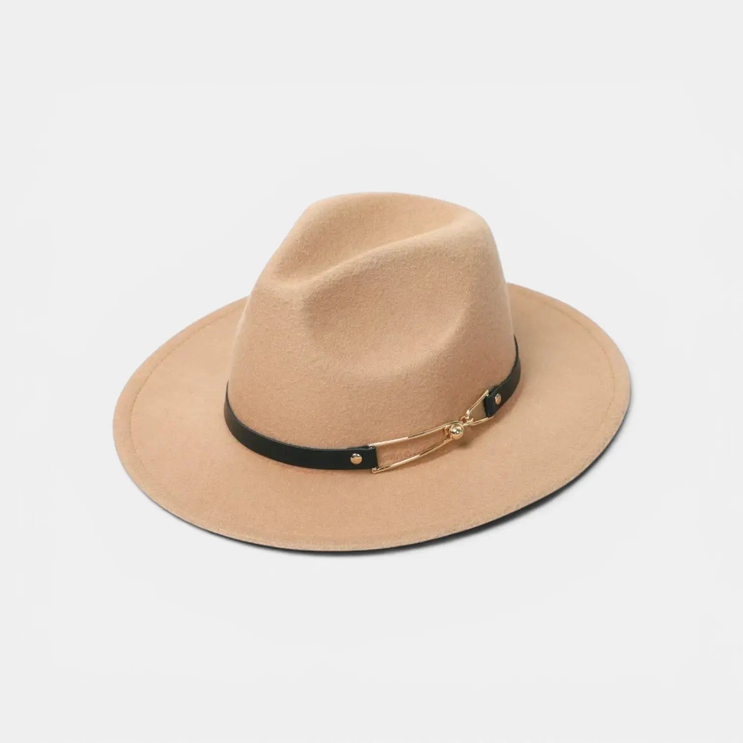 Chapeau Fedora Laine Bord Large Anneau Doré La Boutique du Chapeau