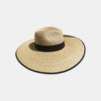 Chapeau Paille Canotier Bord Large Ruban Noir Femme La Boutique du Chapeau