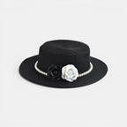 Chapeau Paille Femme Fleurs et Perles Bord Large La Boutique du Chapeau