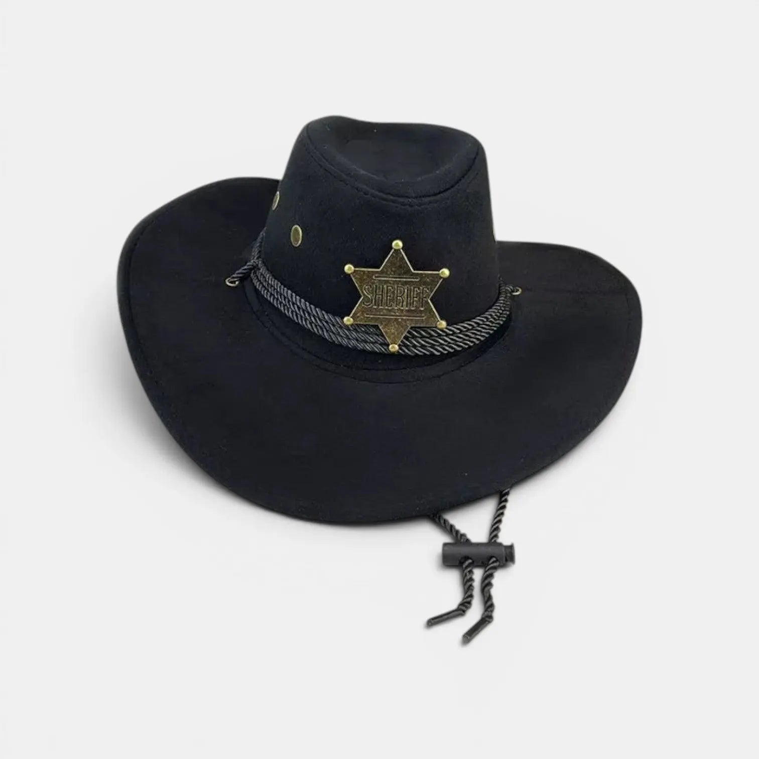 Chapeau Cowboy Sheriff Suédine Étoile Badge Unisexe