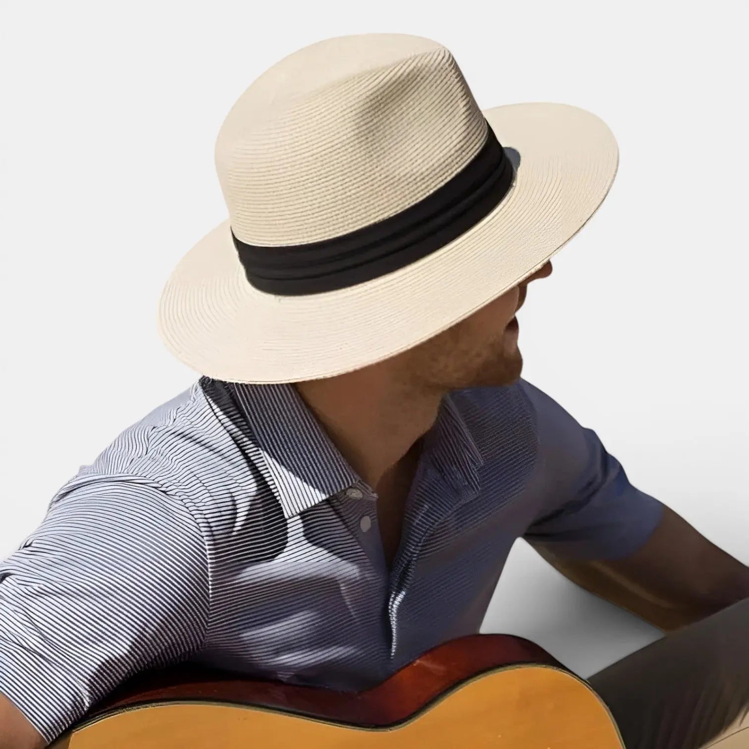 Chapeau Panama Paille Bord Large Homme Femme