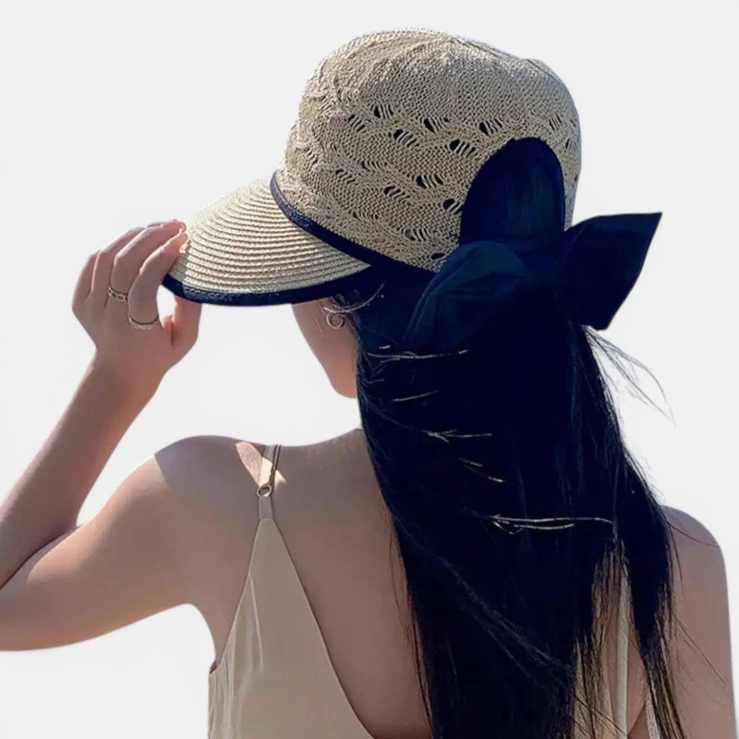 Chapeau Paille Visière Large Noeud Femme La Boutique du Chapeau