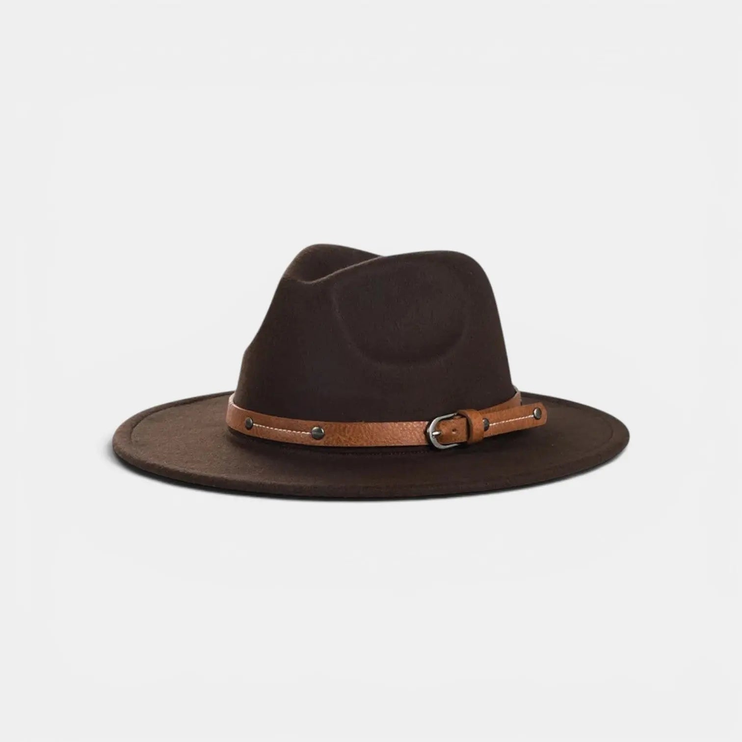 Chapeau Fedora Laine Bord Large avec Ceinture Cuir La Boutique du Chapeau