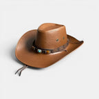 Chapeau Cowboy Cuir Bande Turquoise Unisexe La Boutique du Chapeau