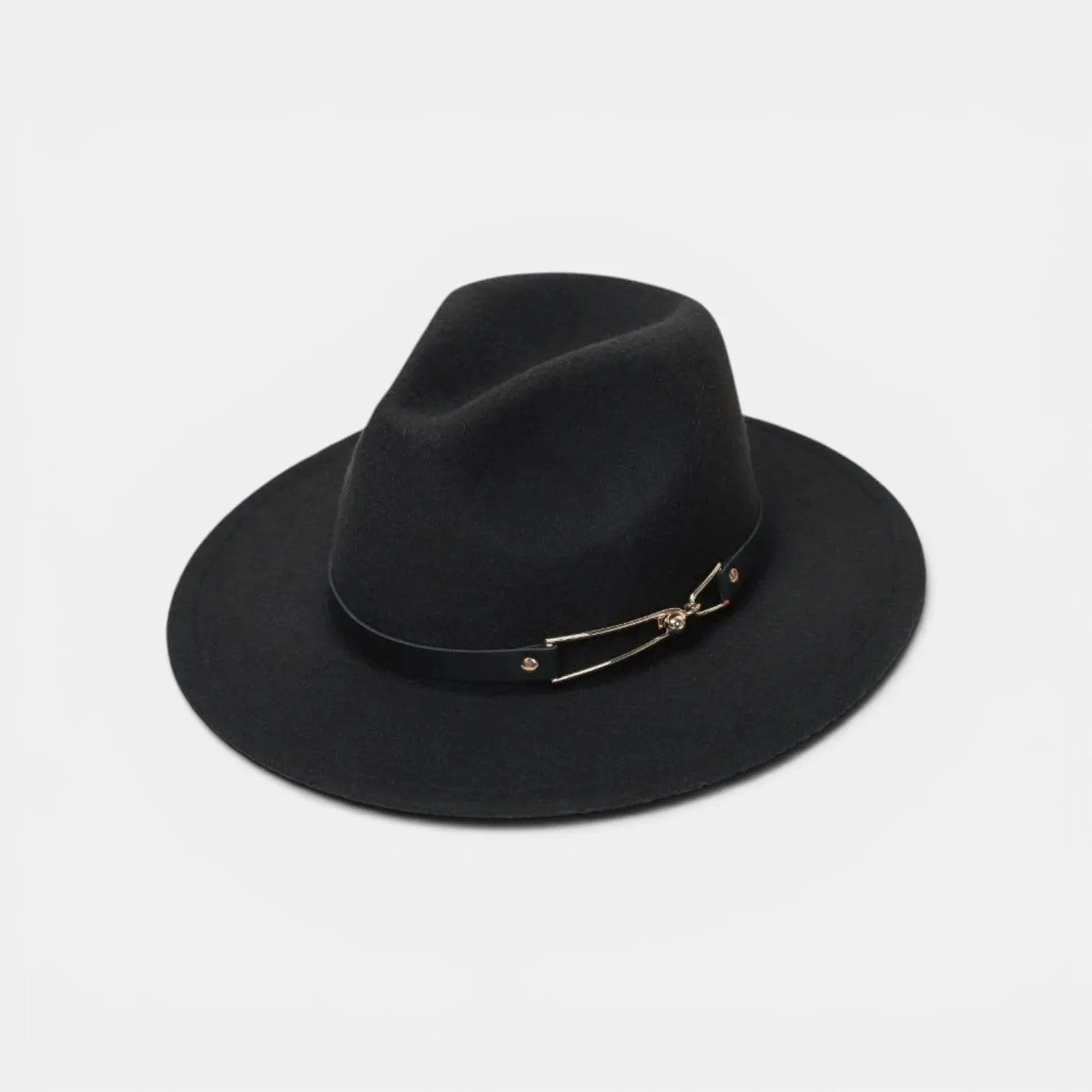 Chapeau Fedora Laine Bord Large Anneau Doré La Boutique du Chapeau